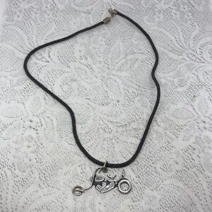 Artisan made sterling silver 925 bike motorbike bike biker necklace unisex